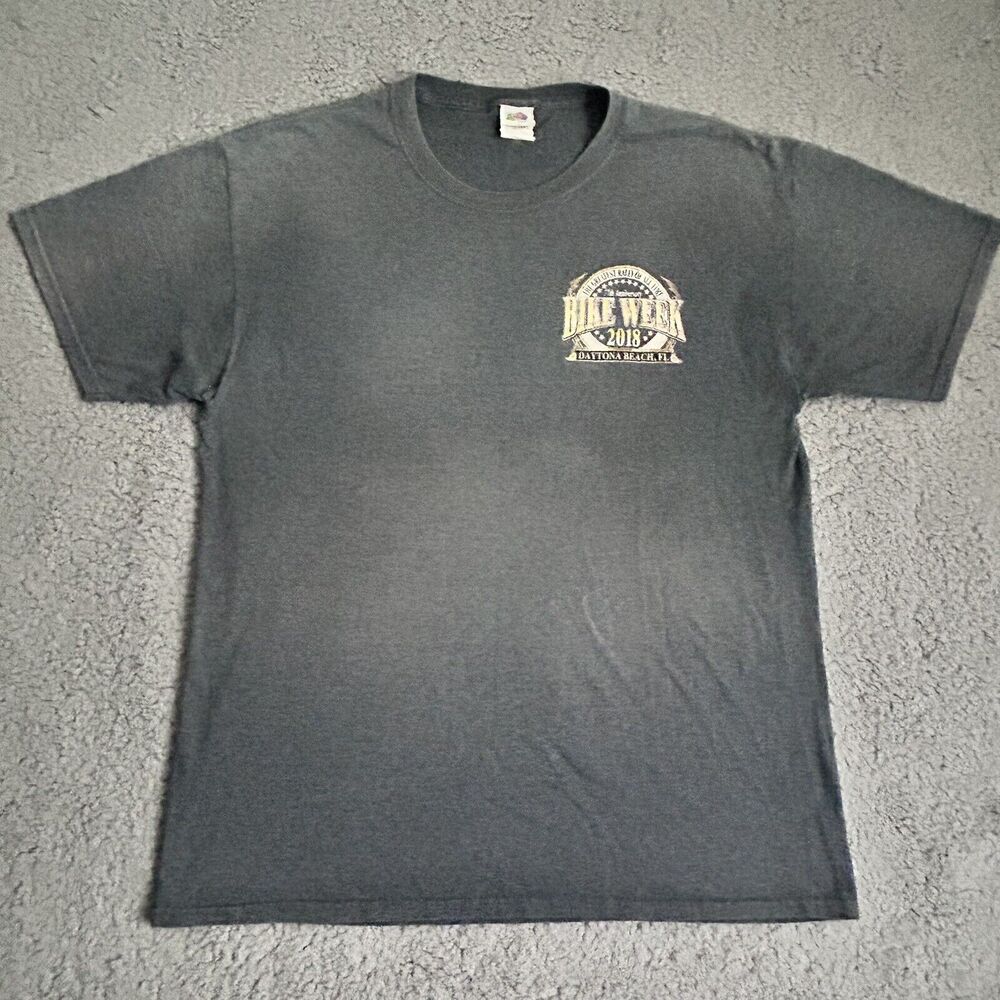 Daytona Beach Men’s Tee Shirt Large 2018 77th Annual Bike Week Fruit Of The Loom